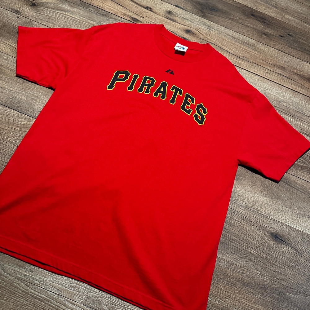 Vintage Majestic Red Pittsburgh Pirates Nady 22 T-Shirt Mens XL 2008 MLB